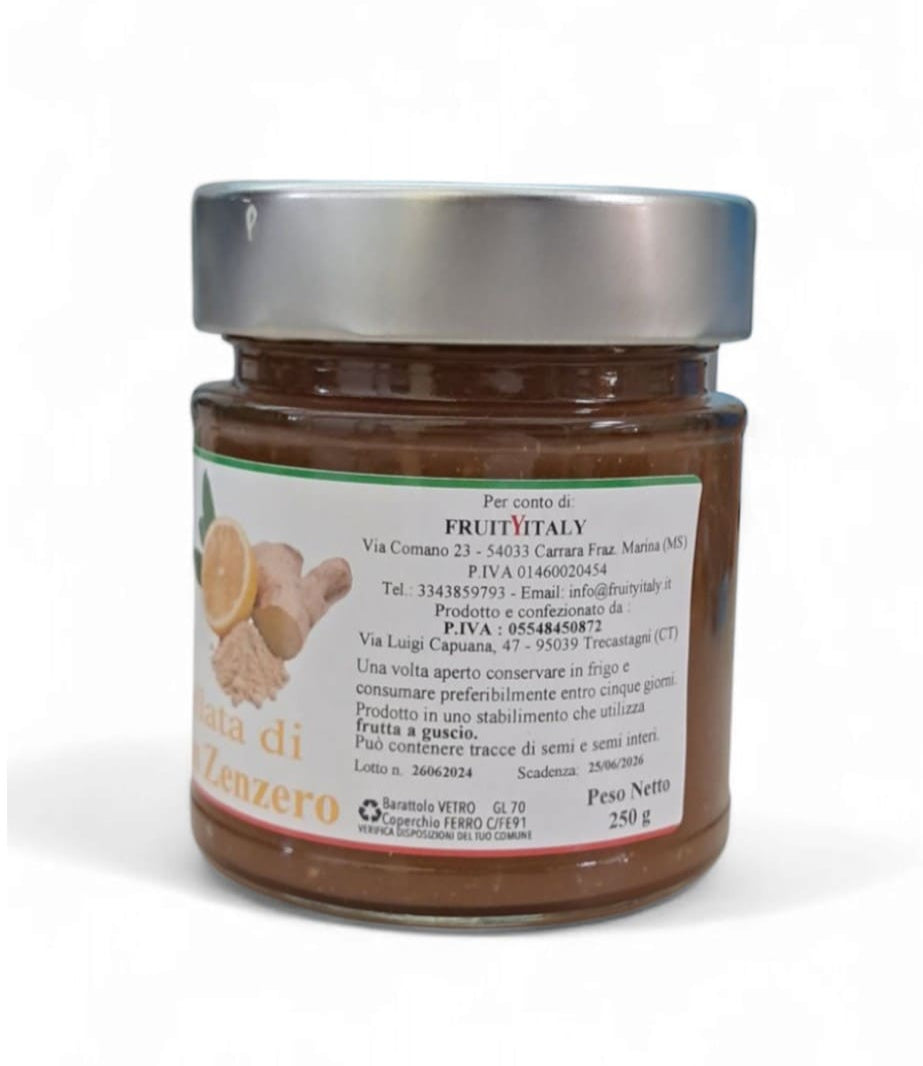 Etichetta posteriore marmellata limoni e zenzero FruityItaly